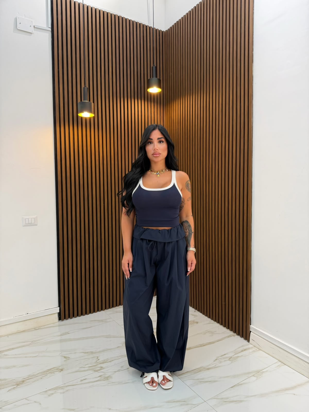PANTALONE FASCIA BLU NOTTE