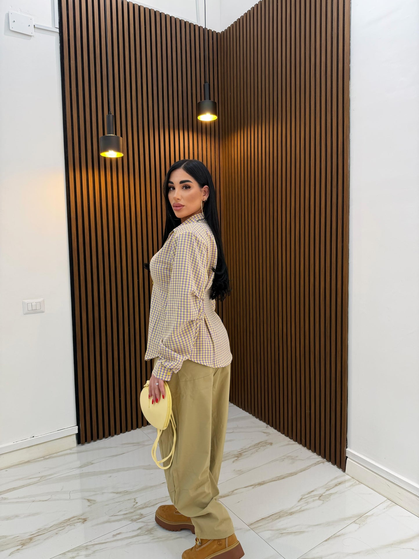 CAMICIA QUADRI ASIMMETRICA