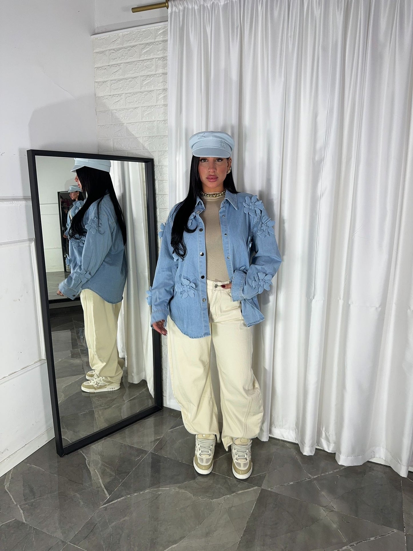 CAMICIA ROSE IN DENIM