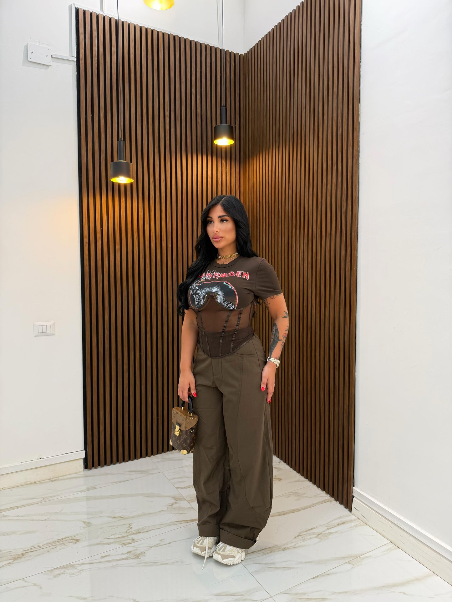 MAGLIA BUSTIER MARRONE