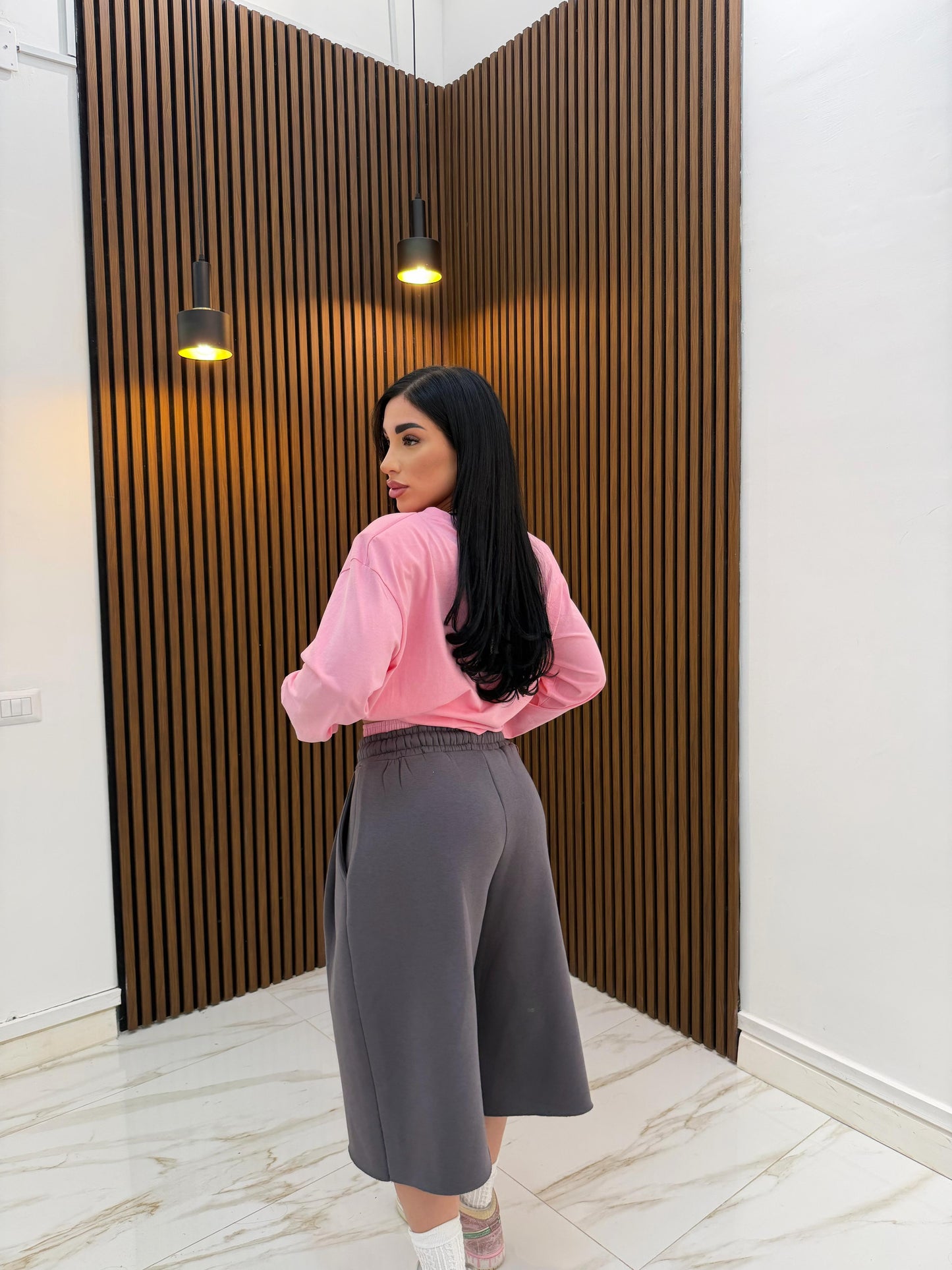 BERMUDA CON FASCIA GRIGIO