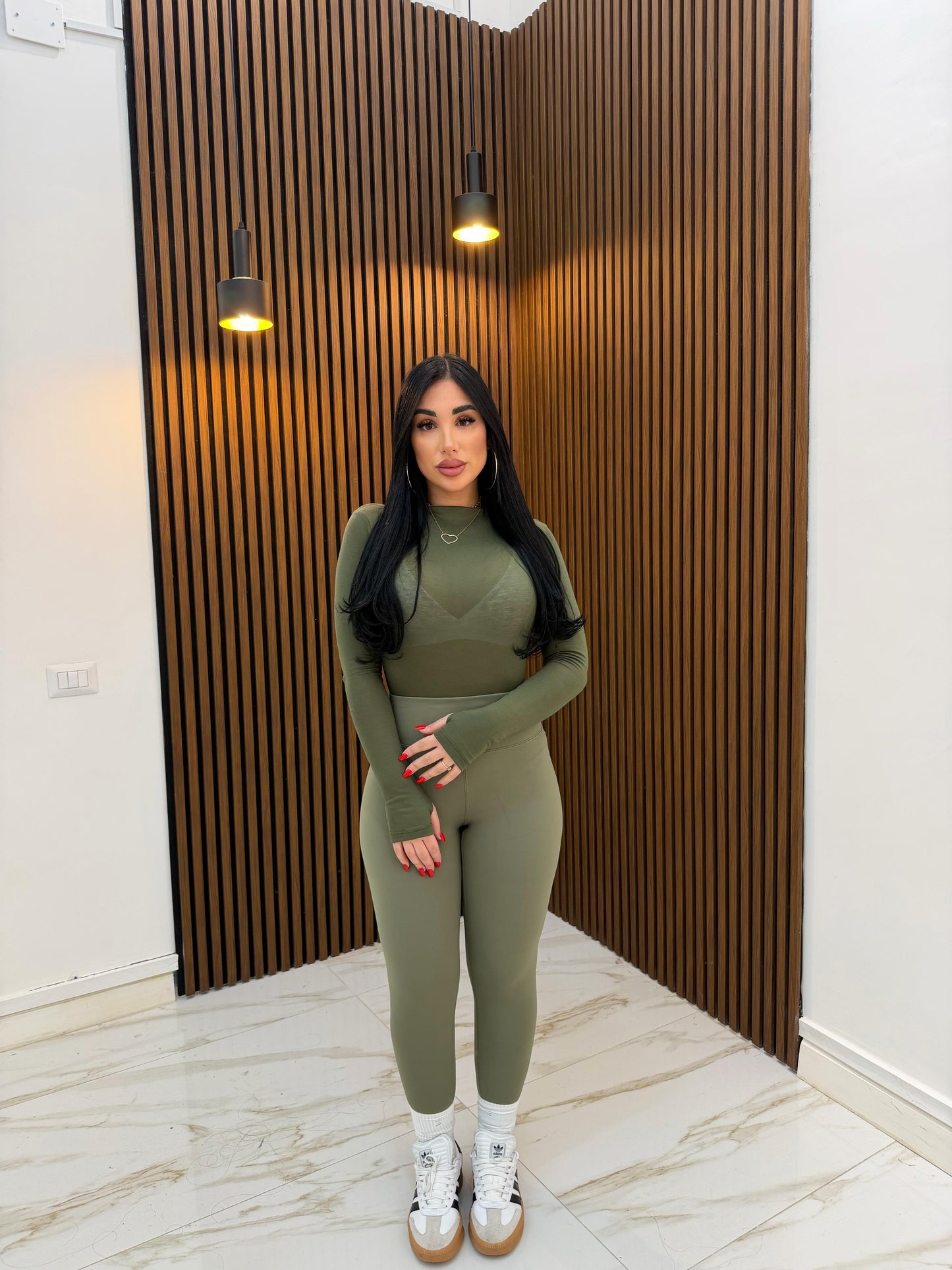 LEGGINS TERMICO VERDE MILITARE