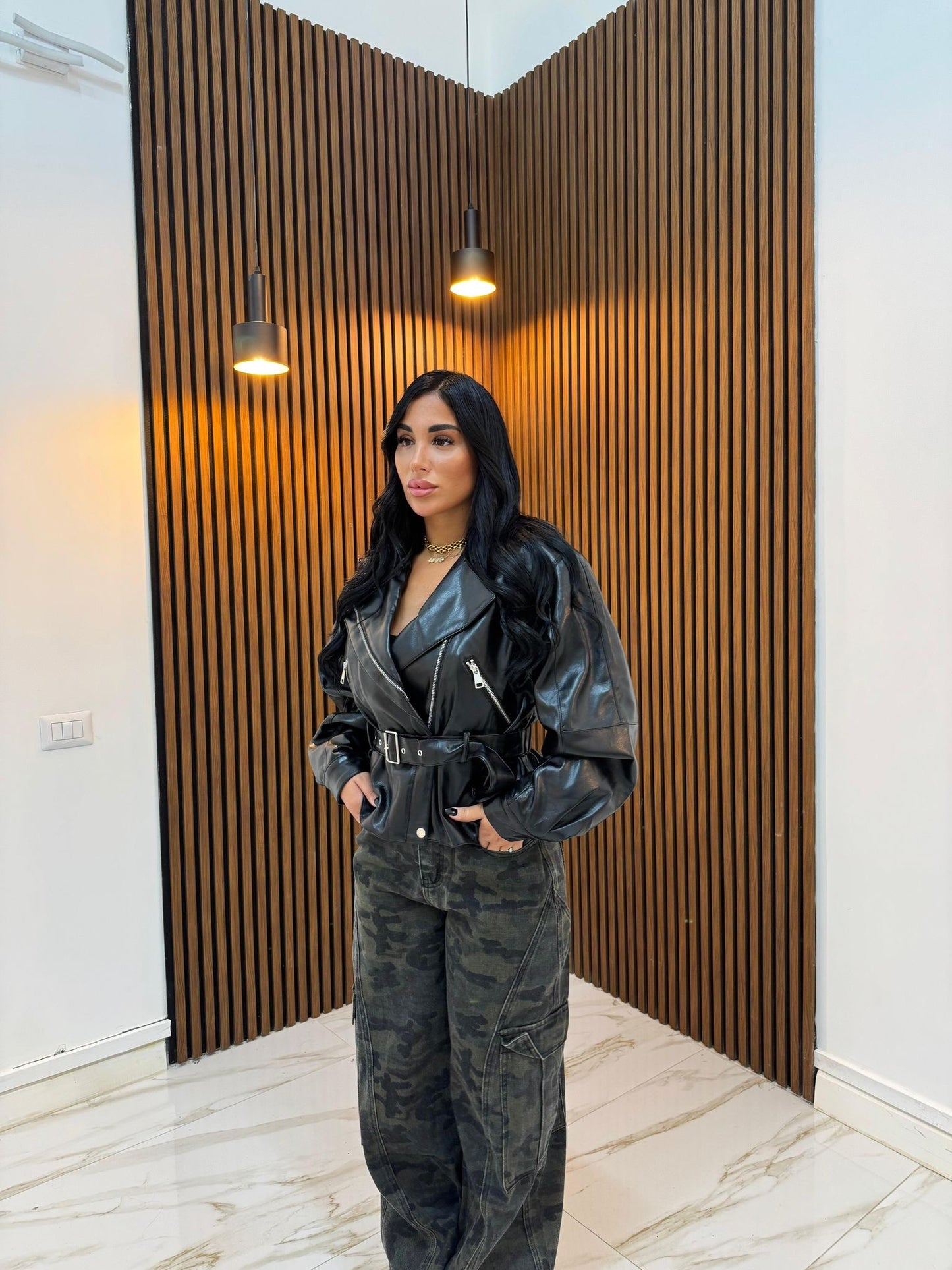 CHIODO IN ECOPELLE NERO