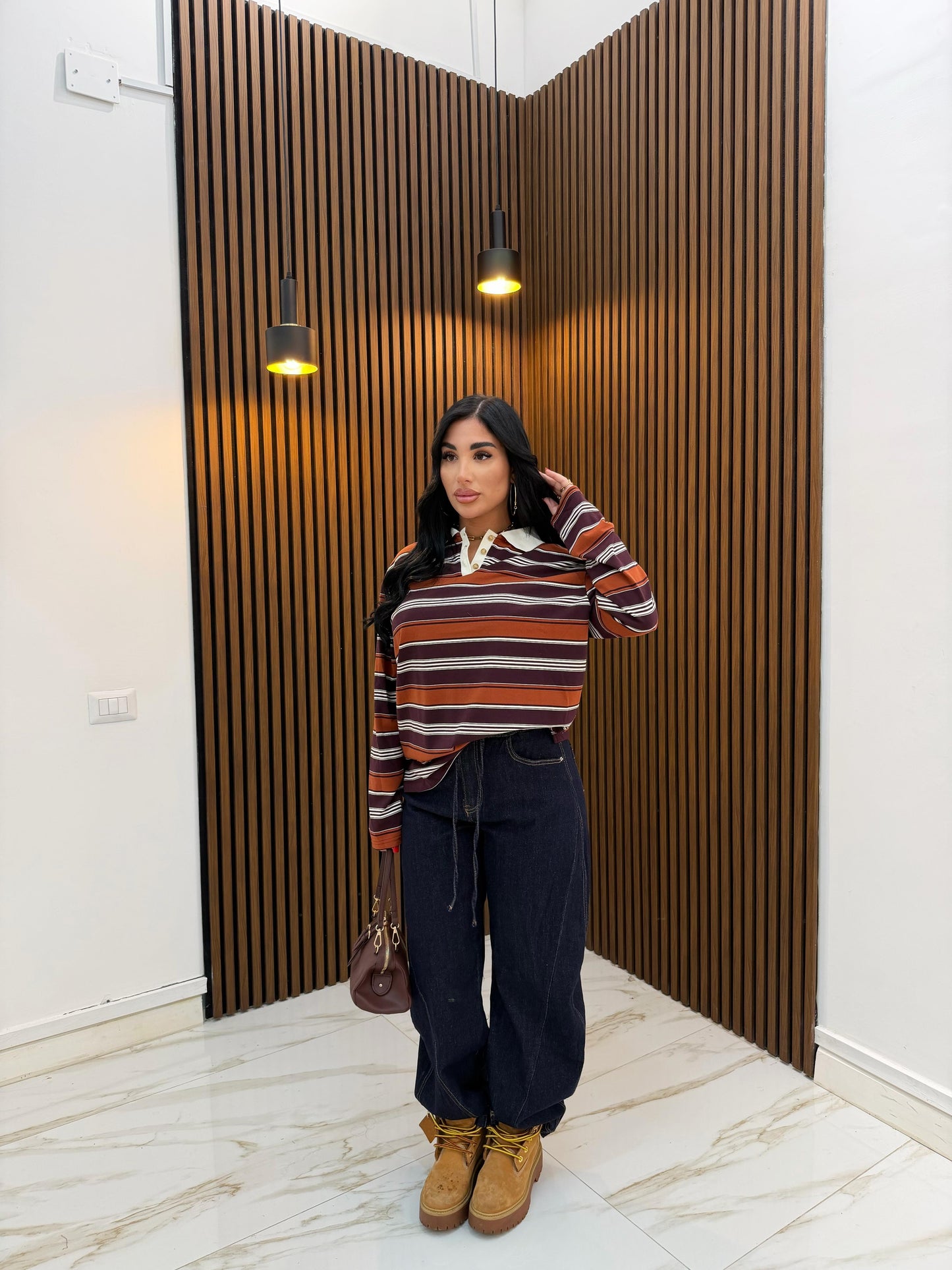 POLO RIGHE BORDEAUX