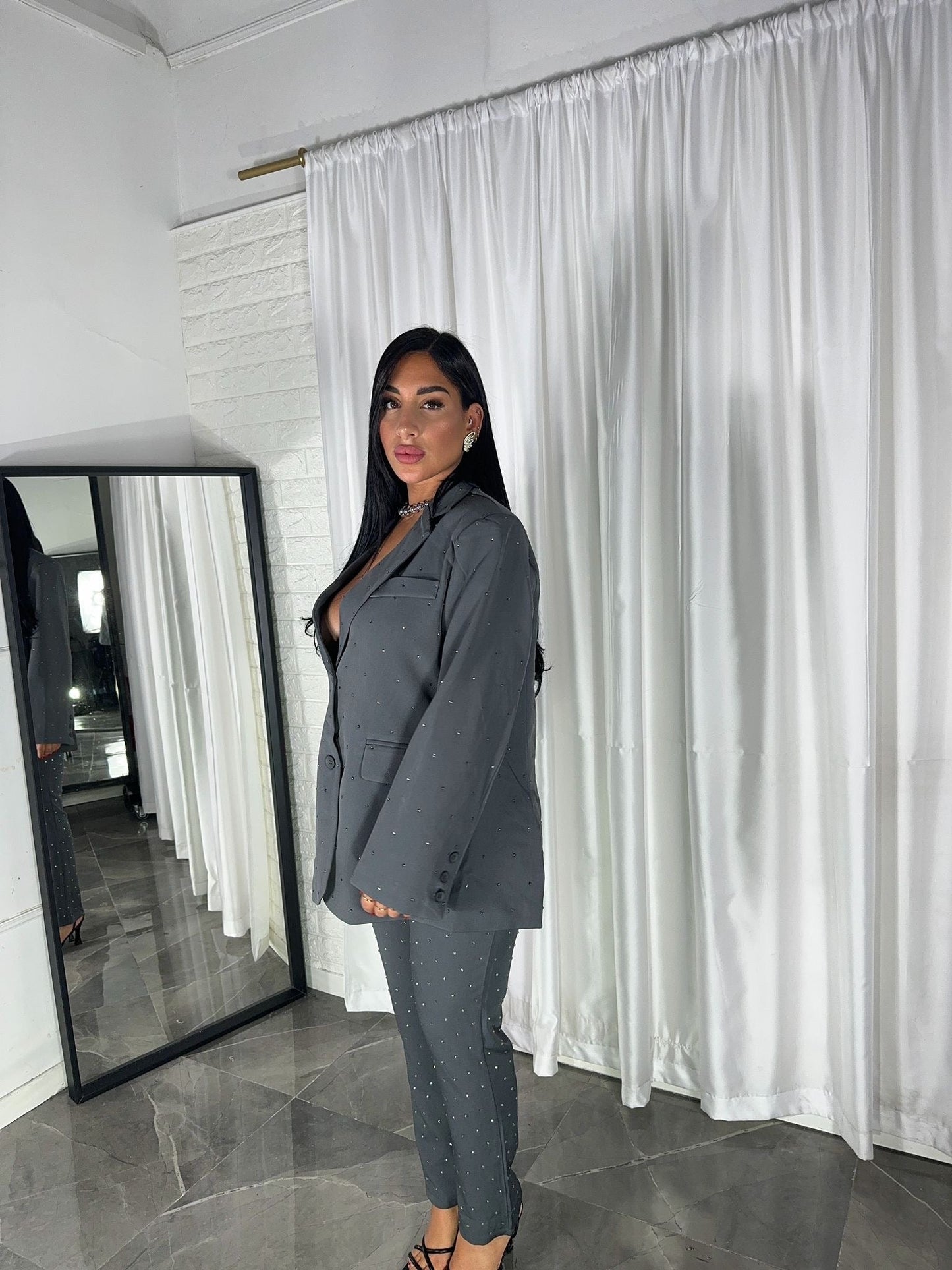 TAILLEUR SWAROSKY GRIGIO
