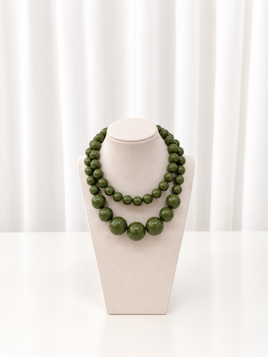 COLLANA PERLE VERDE MILITARE