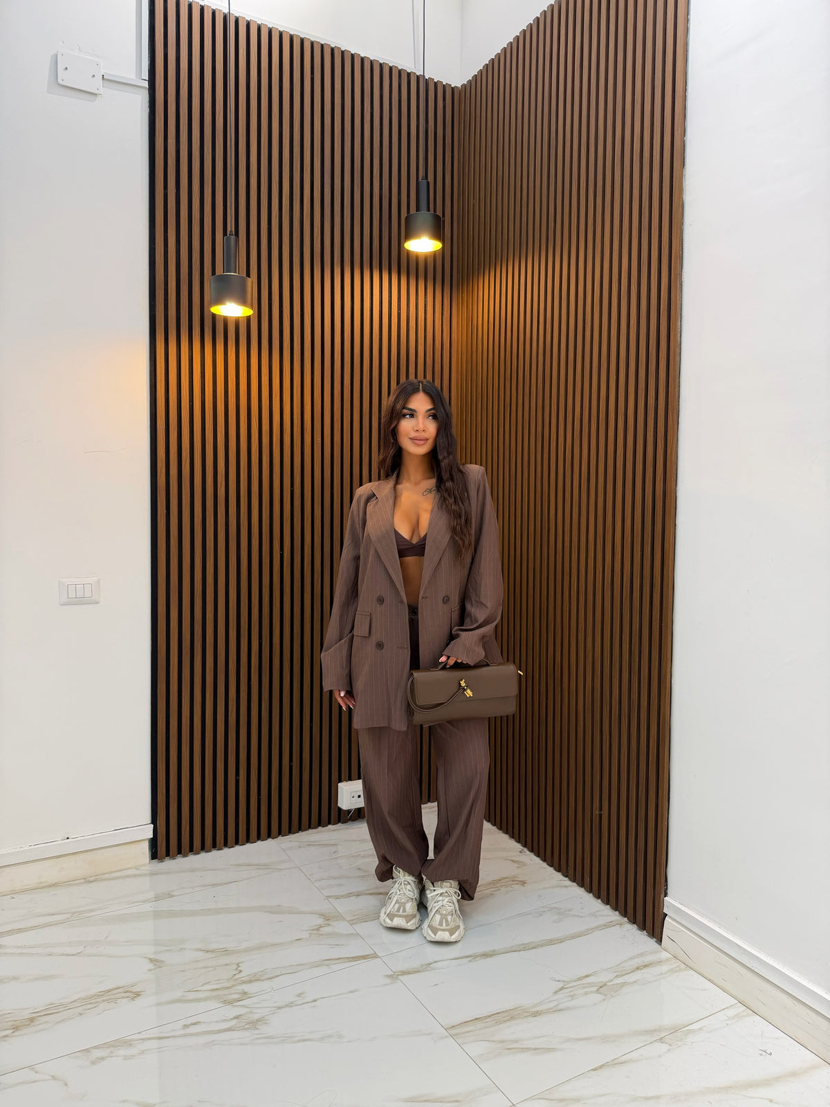TAILLEUR GESSATO MARRONE