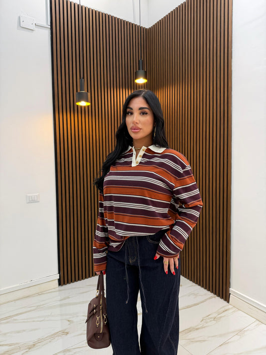 POLO RIGHE BORDEAUX