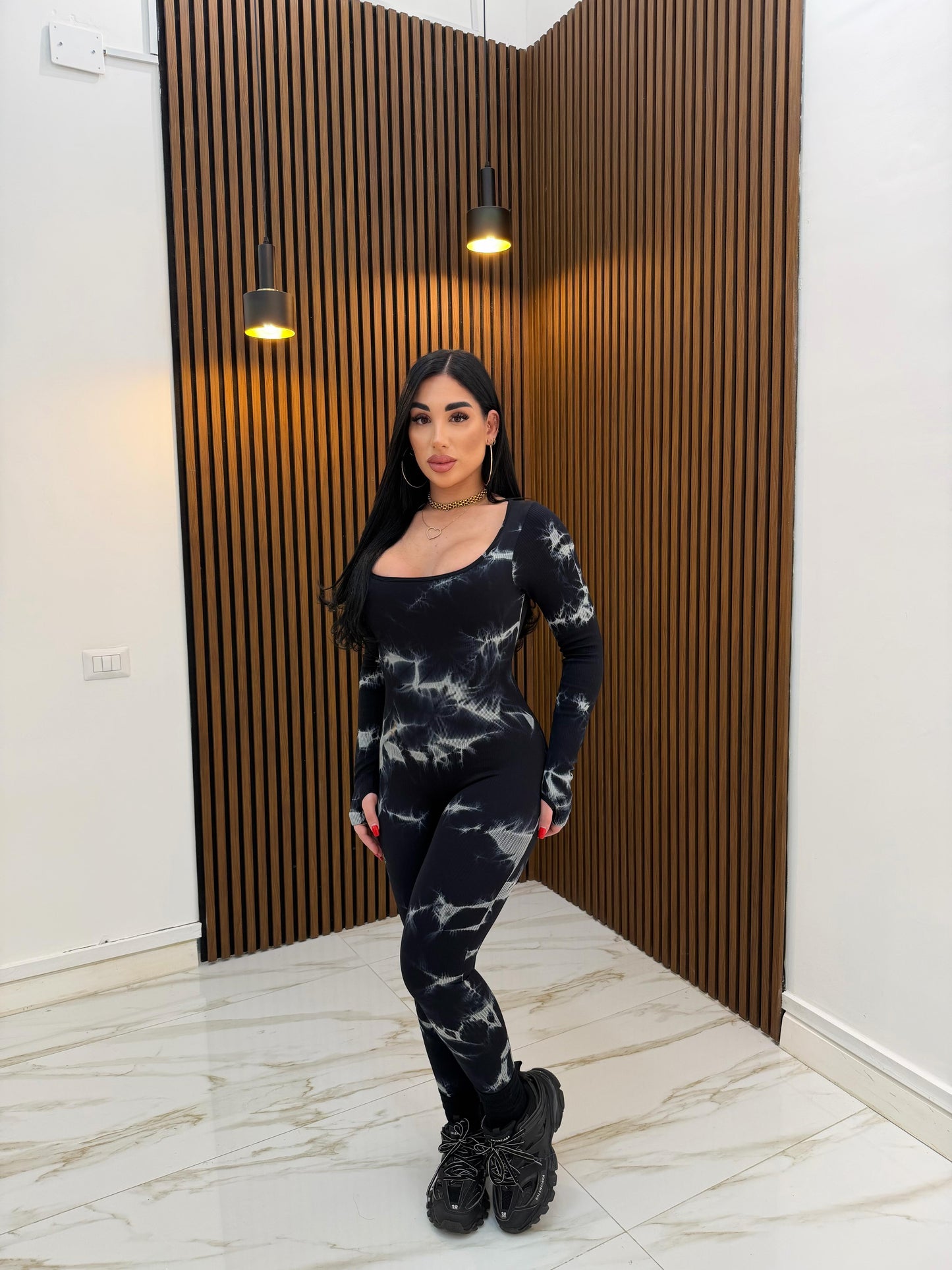 JUMPSUIT SFUMATURE NERO