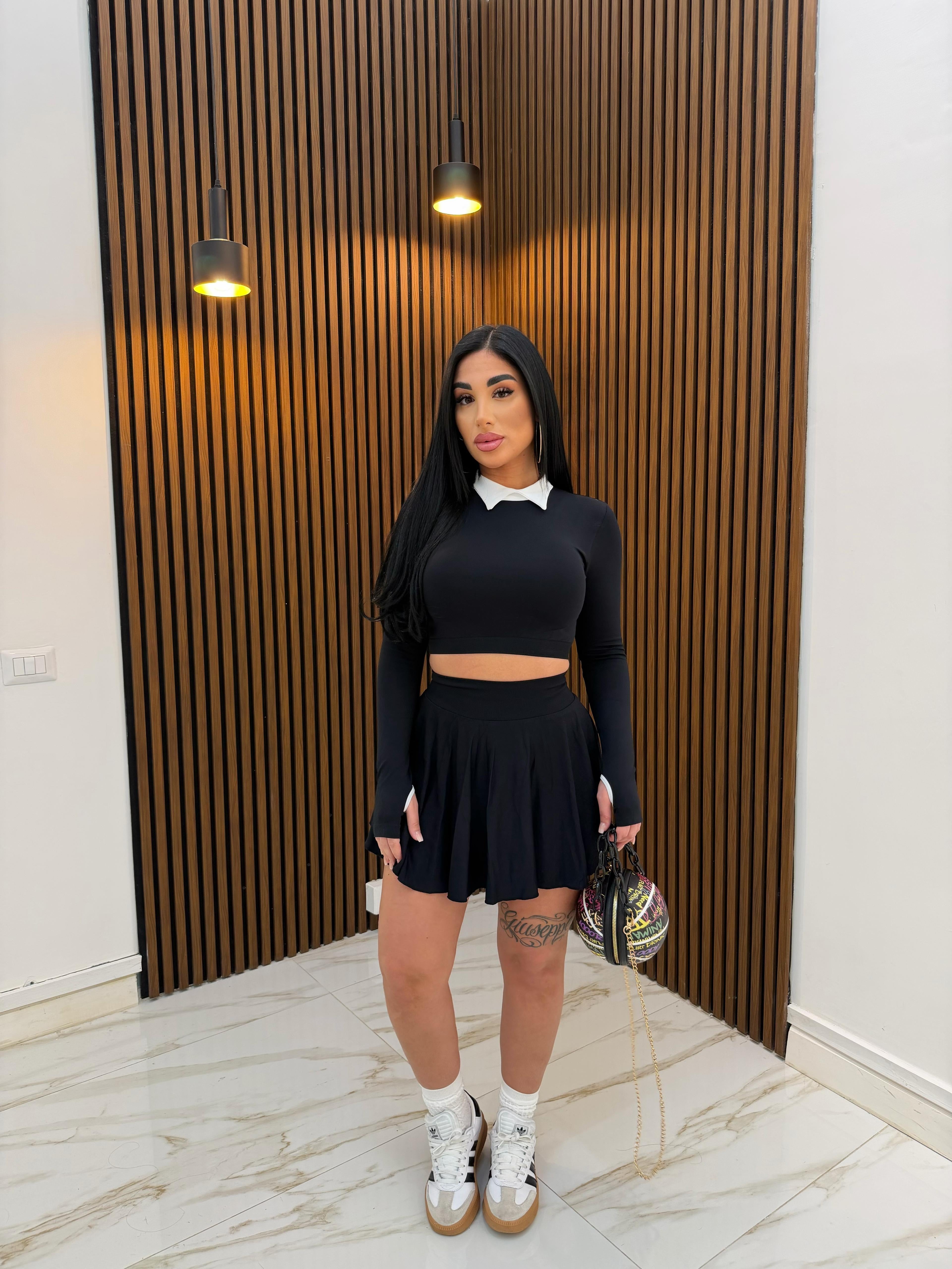 CORDINATO TENNIS NERO