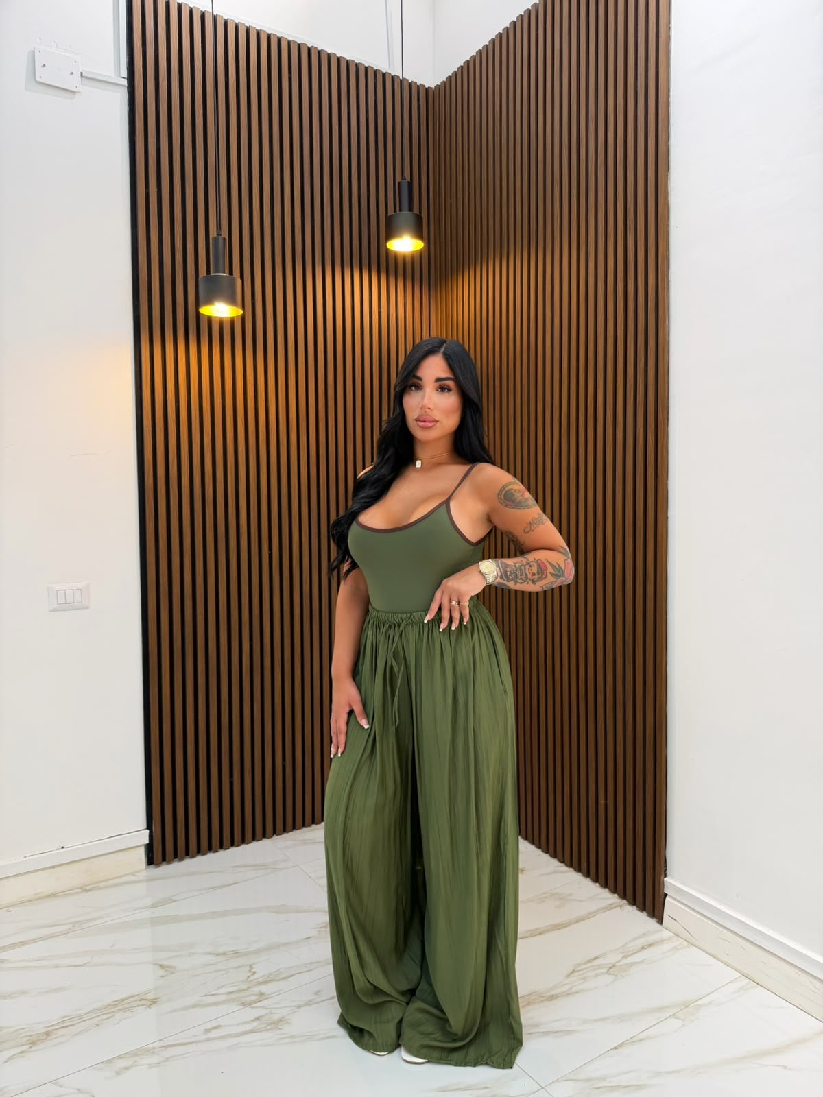 BODY KIM VERDE MILITARE E MARRONE