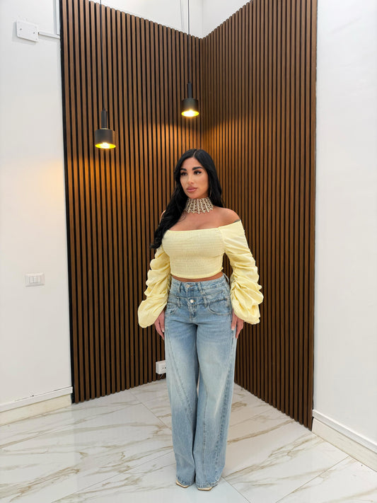 MAGLIA A SBUFFO GIALLO