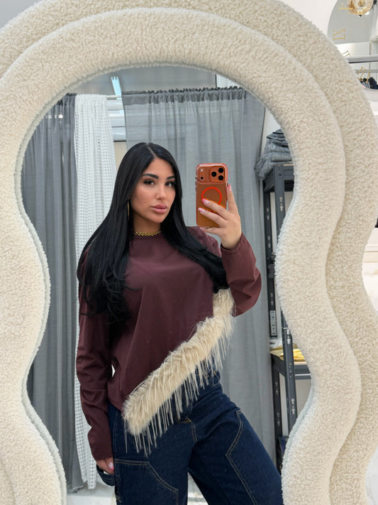 MAGLIA PIUME BORDEAUX