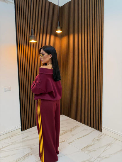 FELPA RISVOLTO BORDEAUX