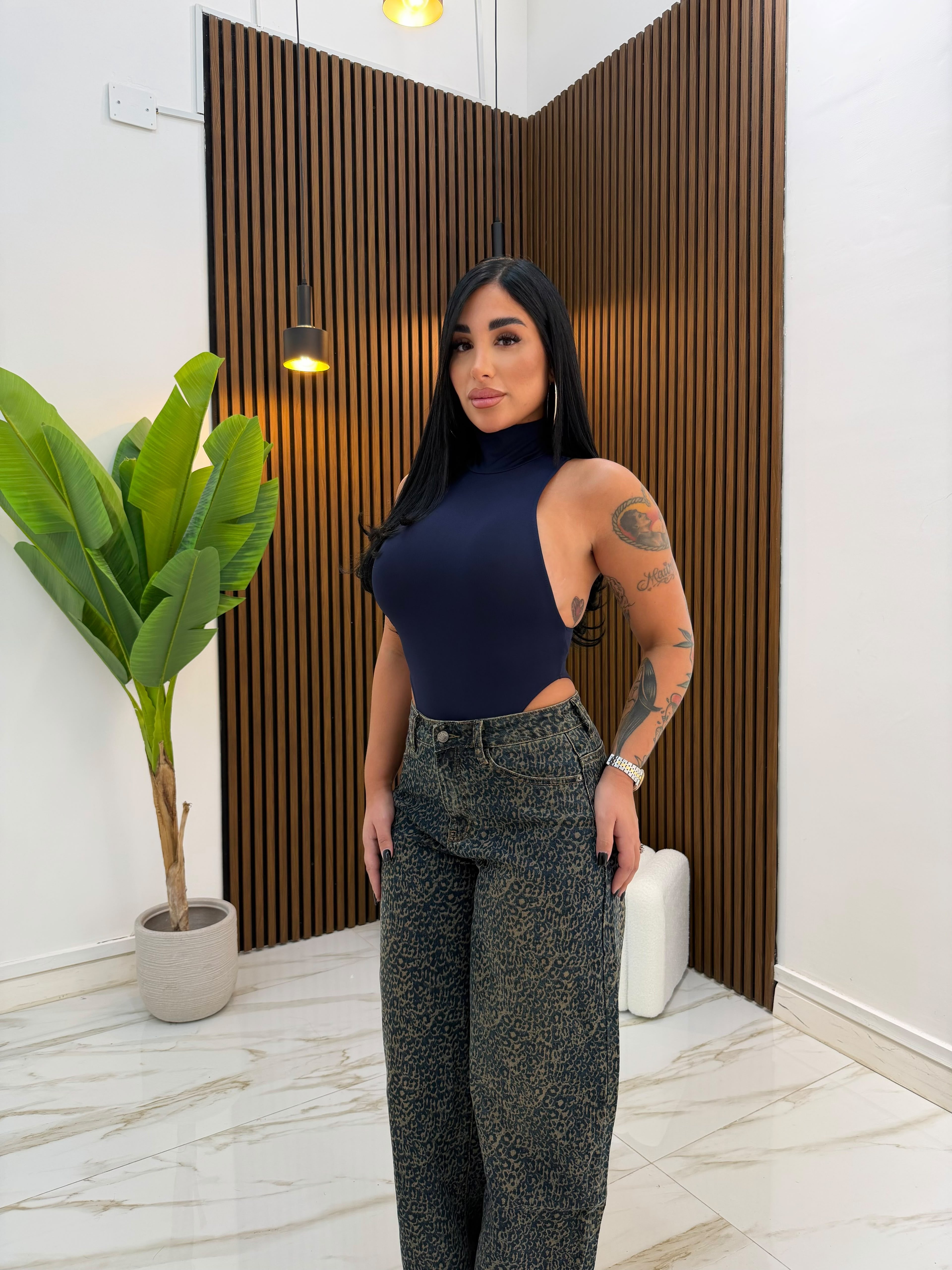 JEANS MACULATO BLU