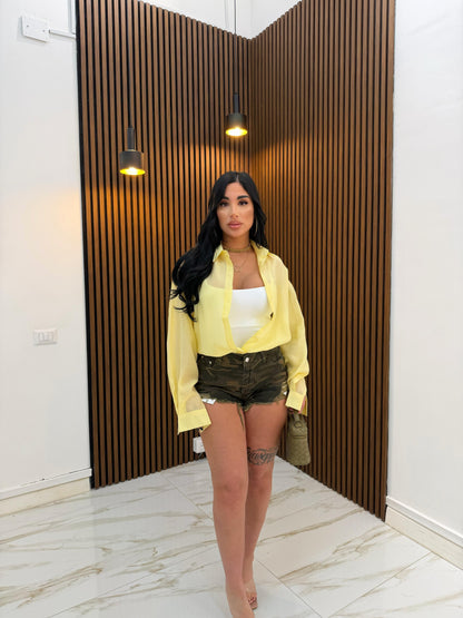 CAMICIA SEMITRASPARENTE GIALLA