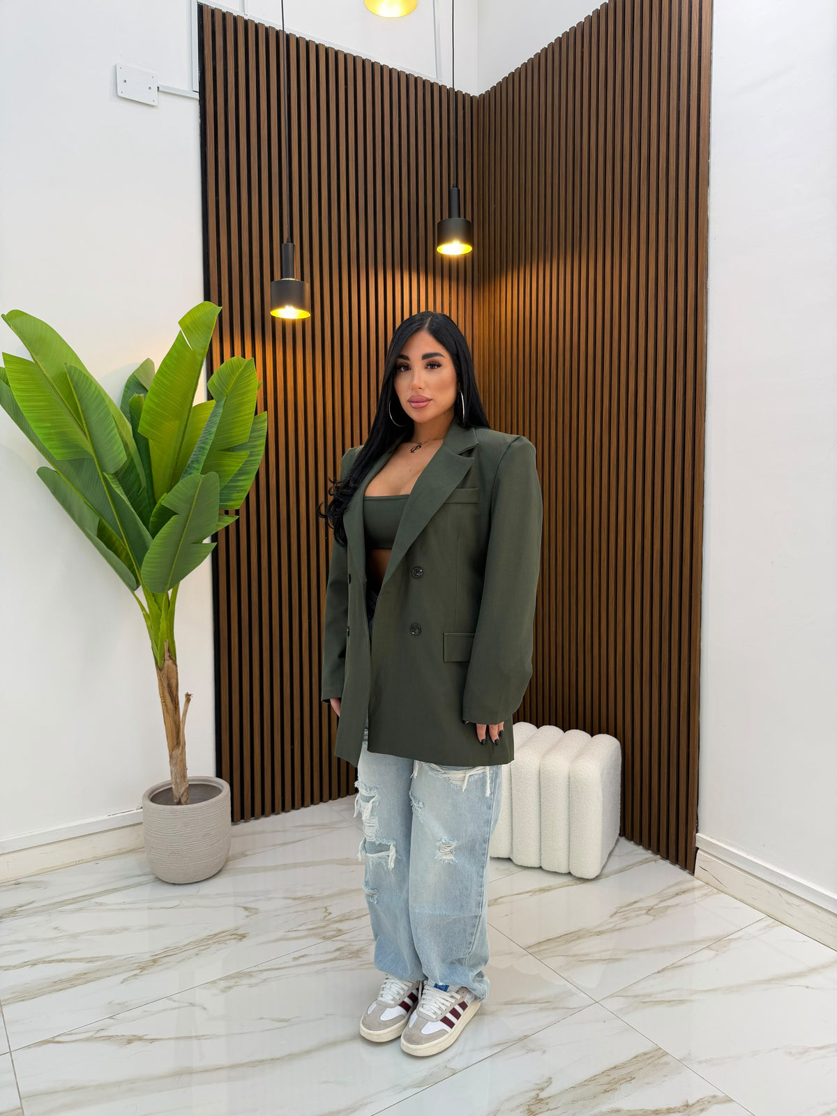GIACCA CON TOP VERDE MILITARE