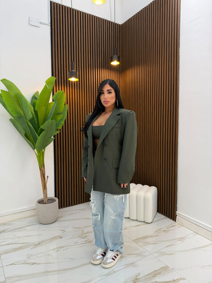 GIACCA CON TOP VERDE MILITARE