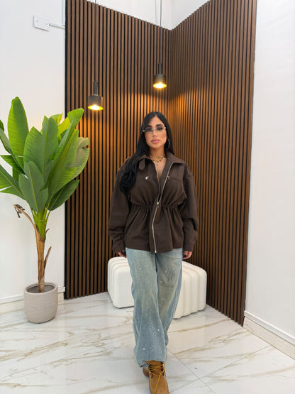 JACKET CON COULISSE MARRONE