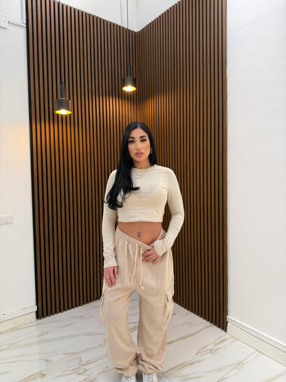 MAGLIA CROP BEIGE