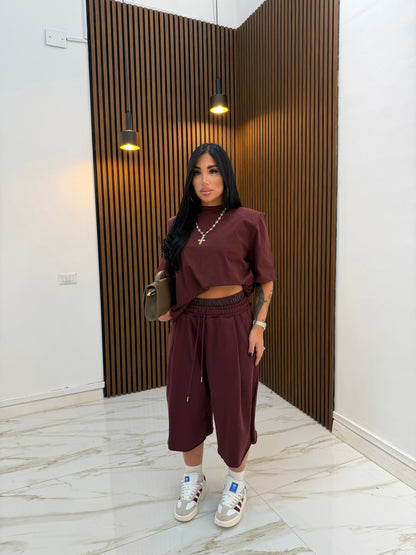 BERMUDA FASCIA IN PELLE BORDEAUX