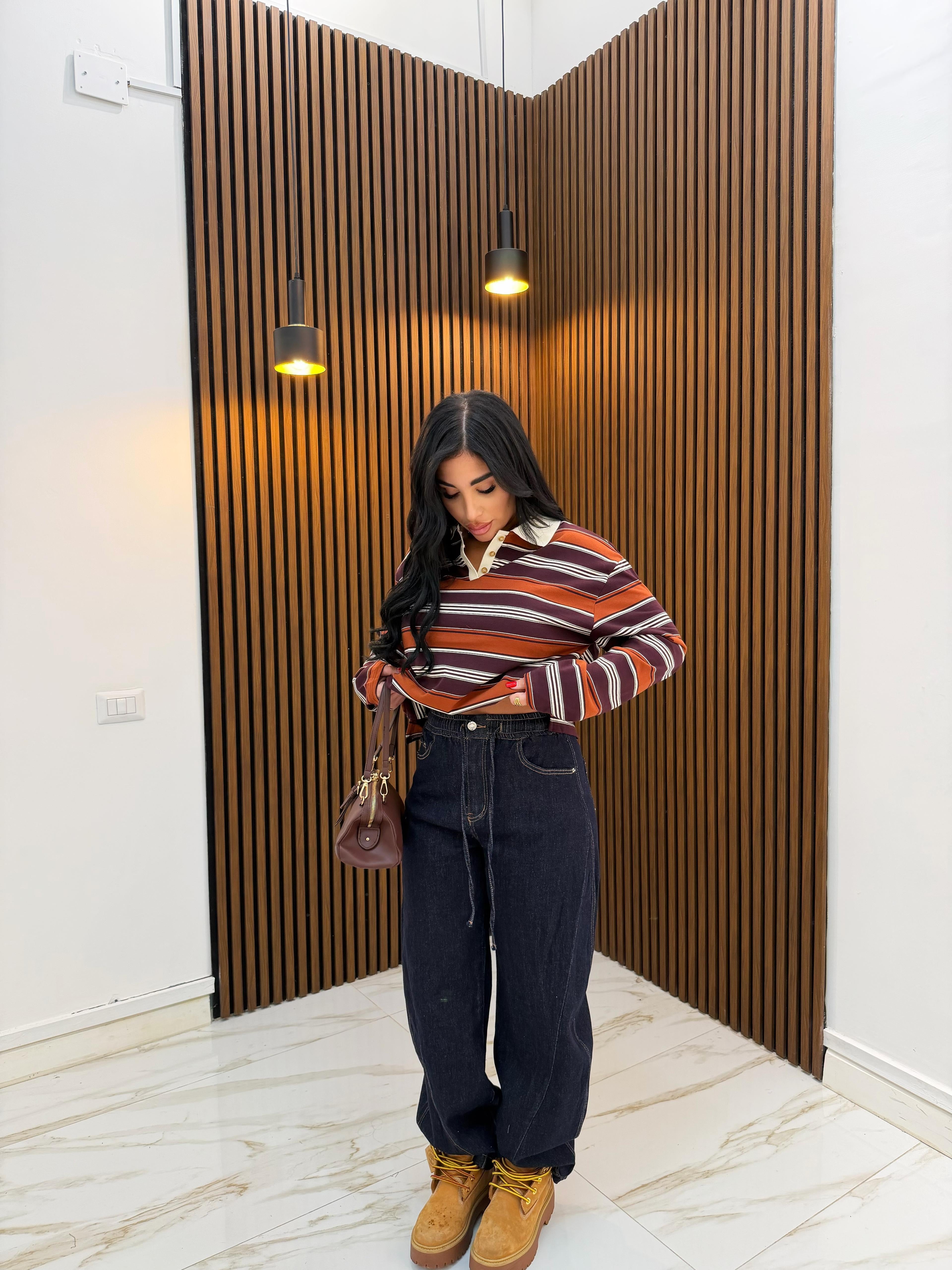POLO RIGHE BORDEAUX