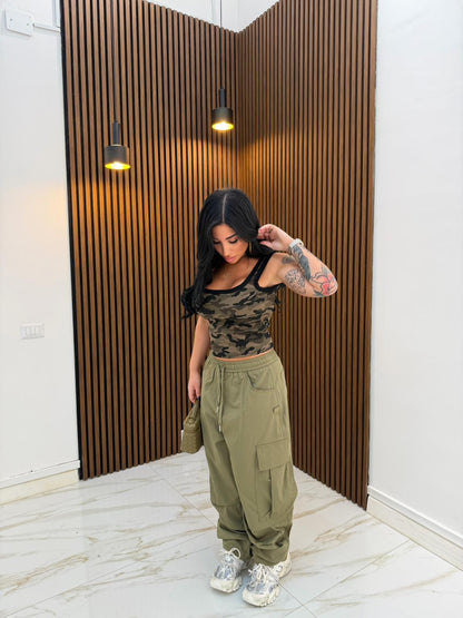 CARGO FATY VERDE MILITARE