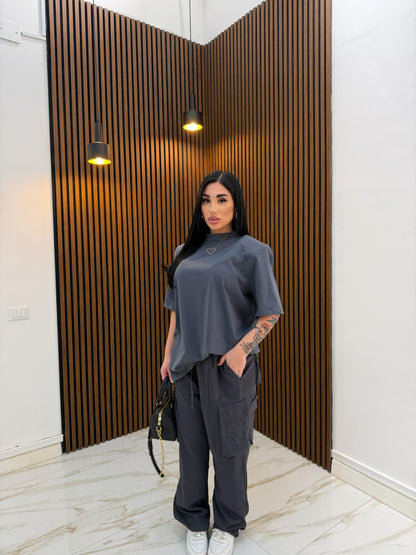 MAXI T-SHIRT GRIGIO SCURO