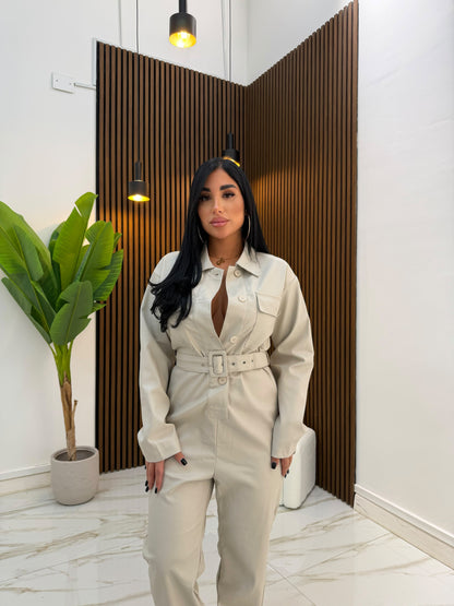 JUMPSUIT ECOPELLE CREMA