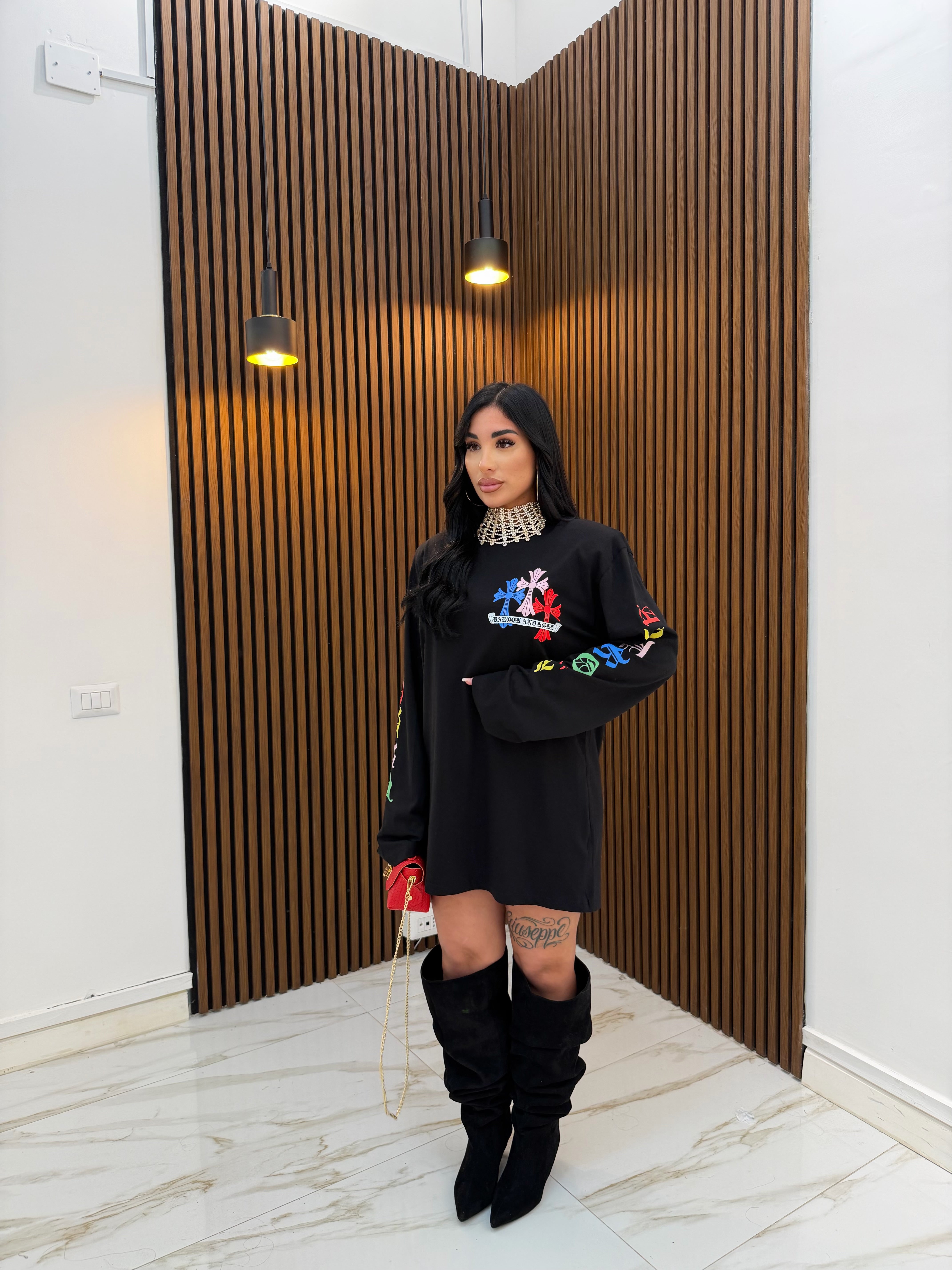 MAXI MAGLIA CROCE NERO