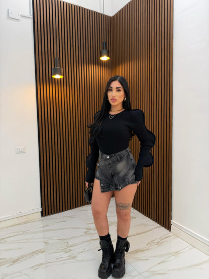 GONNA PANTALONCINO NERO