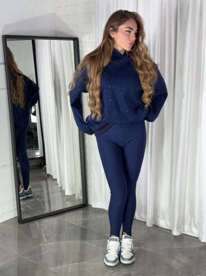 FELPA BLU BRILLANTINATA