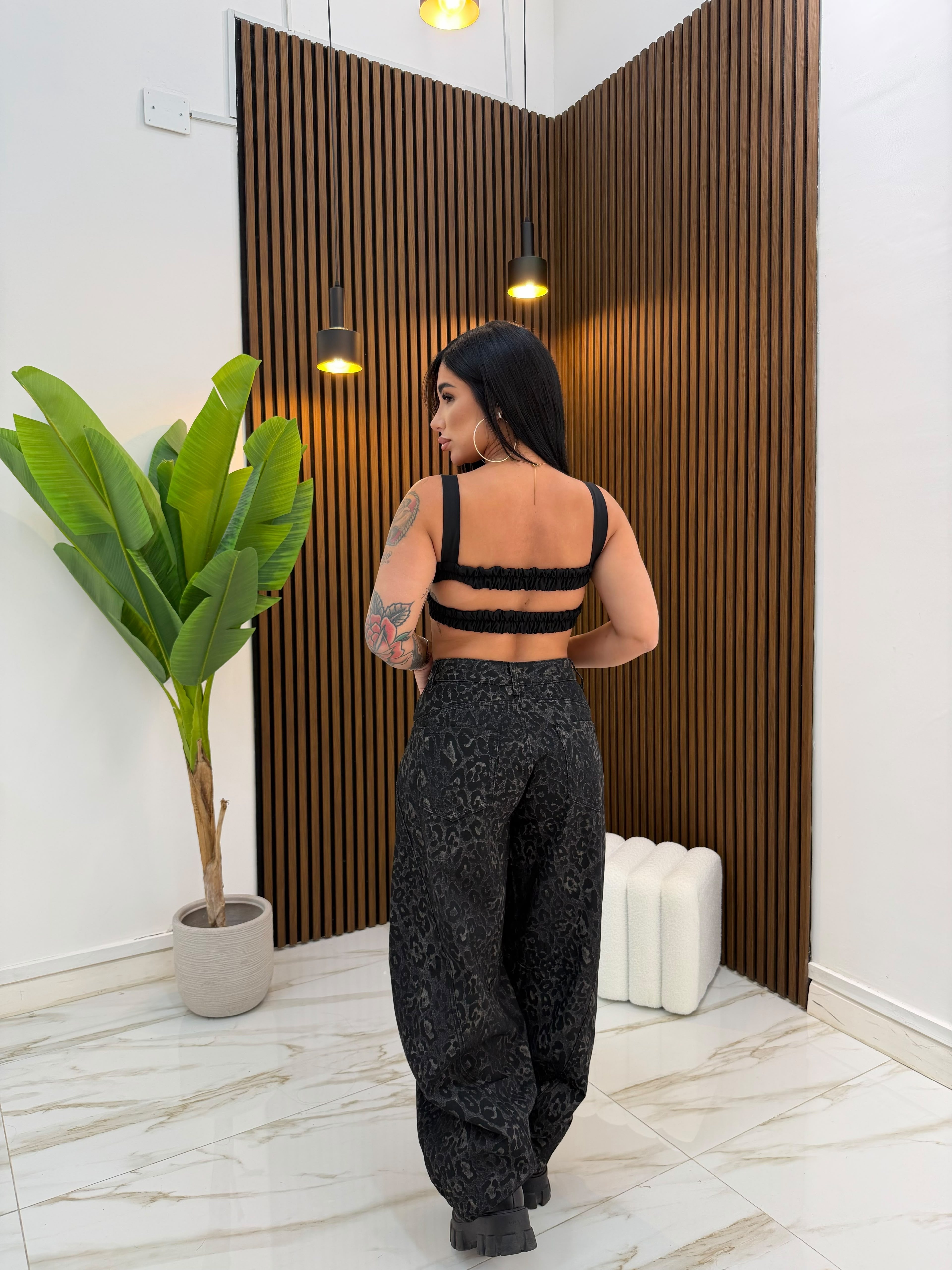 JEANS MACULATO NERO