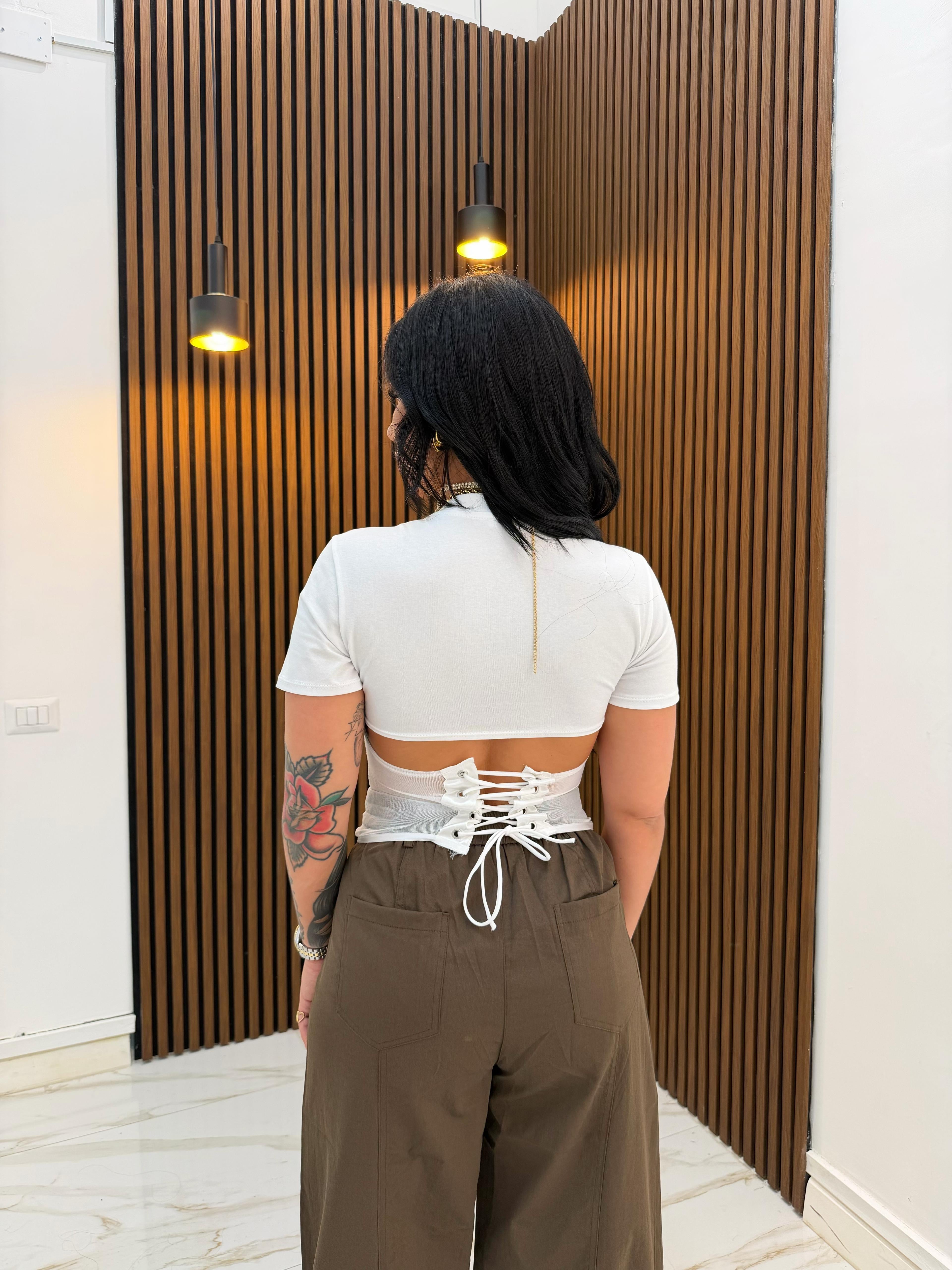 MAGLIA BUSTIER BIANCO