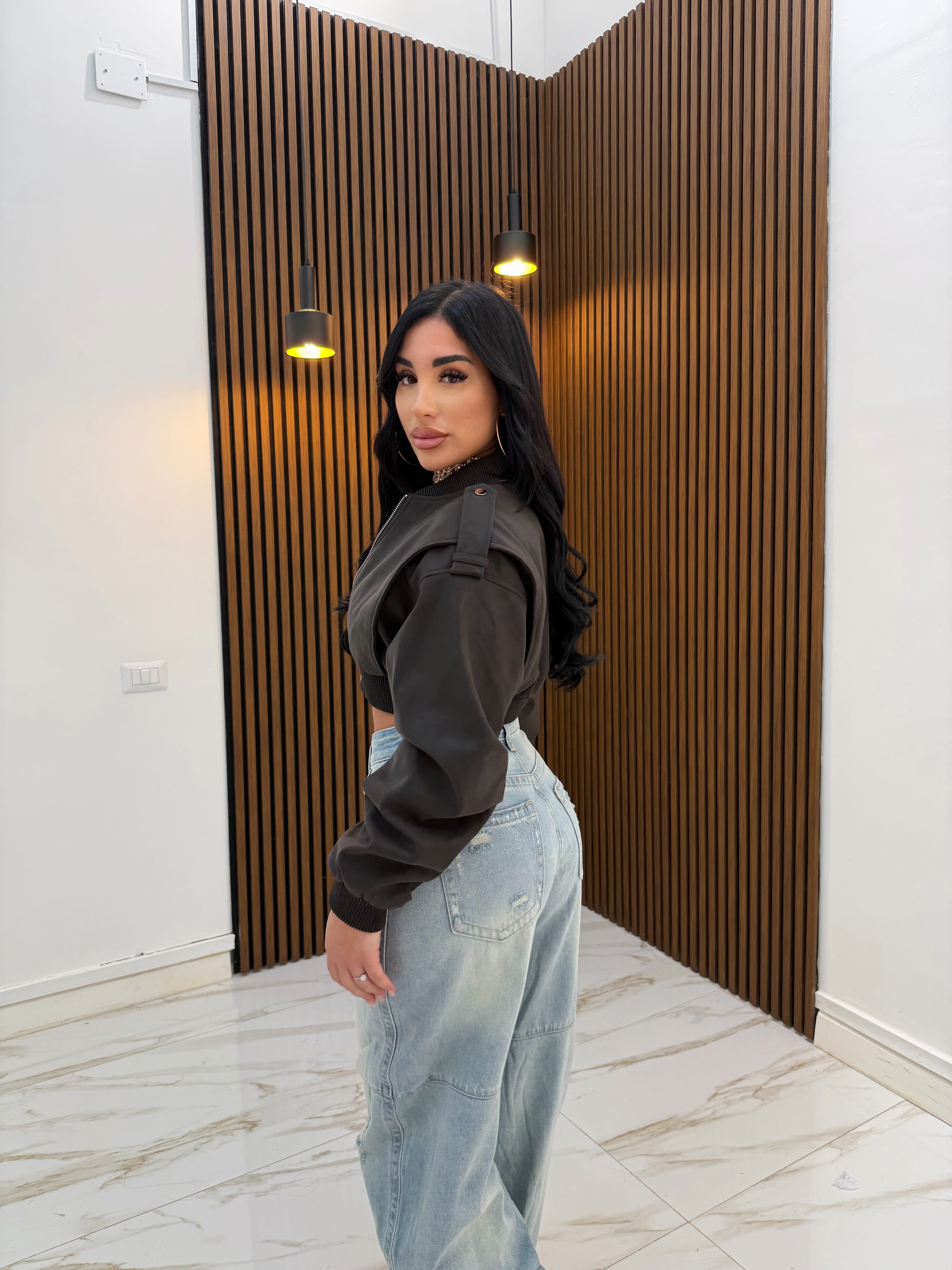 GIUBBINO CROP MARRONE