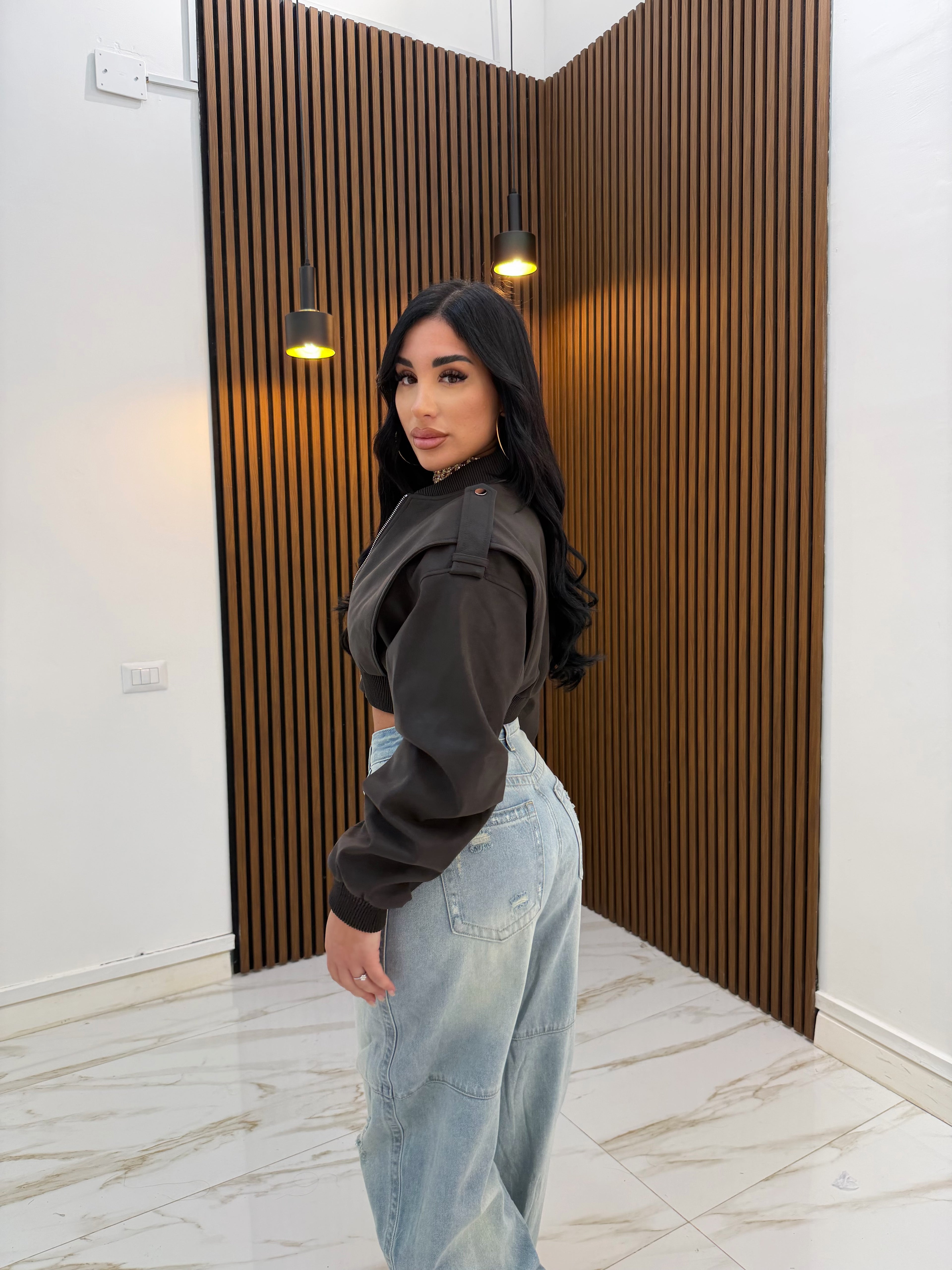 GIUBBINO CROP MARRONE