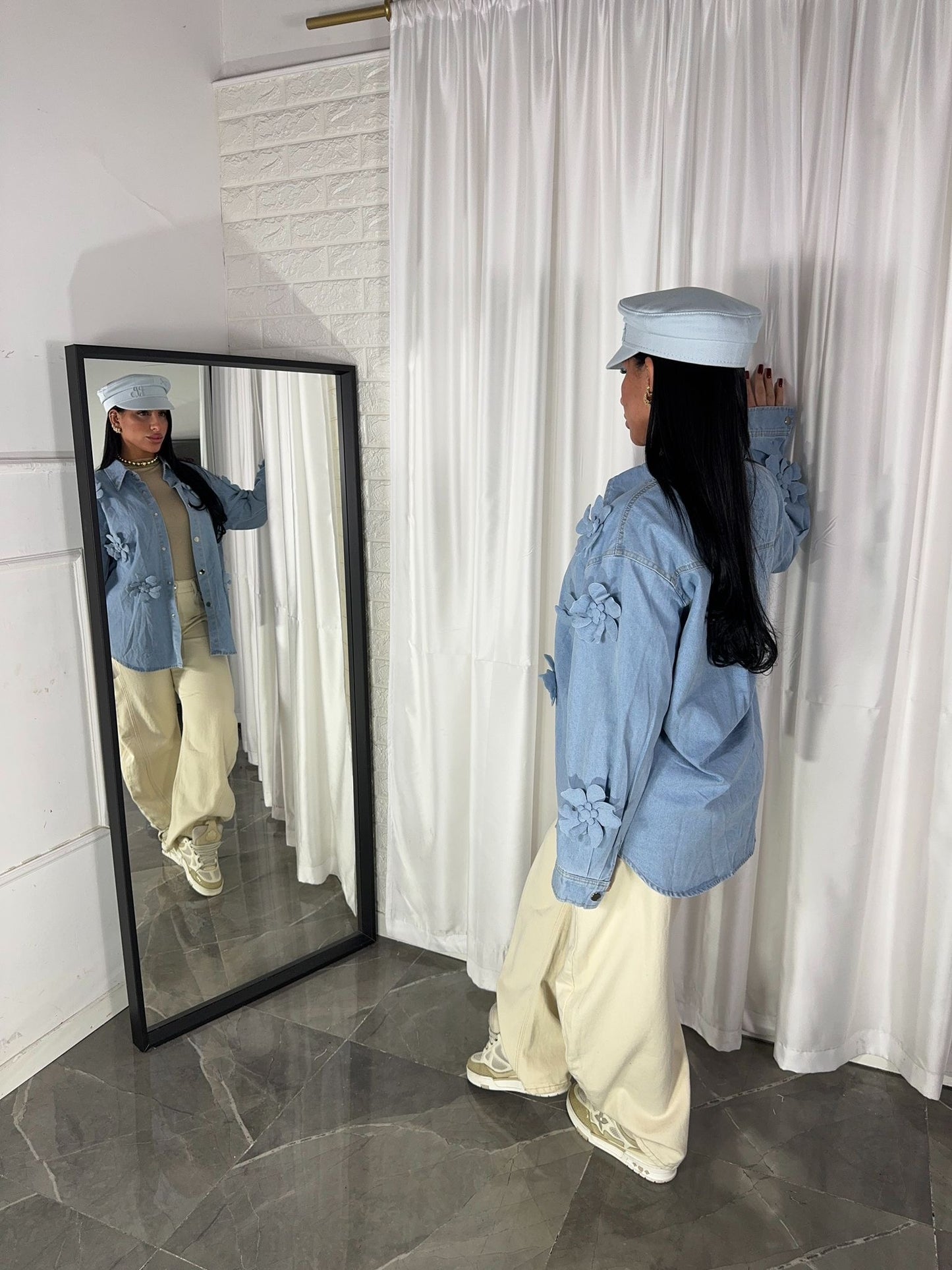 CAMICIA ROSE IN DENIM