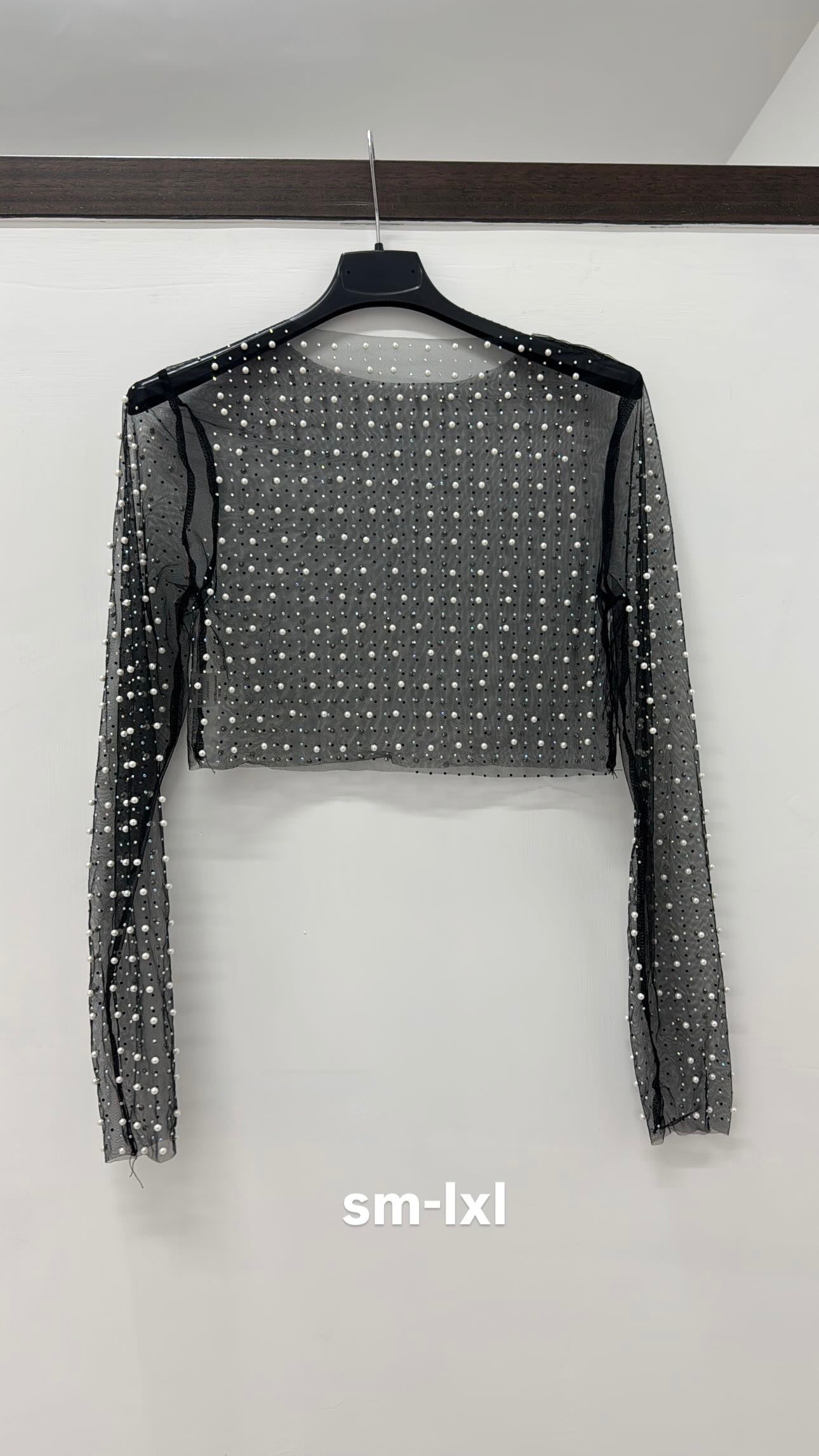 MAGLIA PERLE NERO