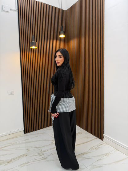 PANTALONE CON FOULARD NERO