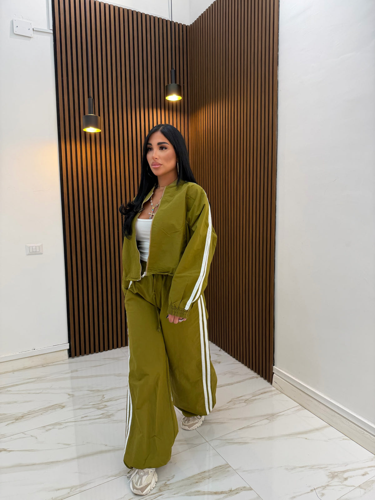 CORDINATO STRISCE VERDE