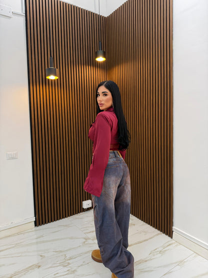 GIACCA BUSTIER BORDEAUX