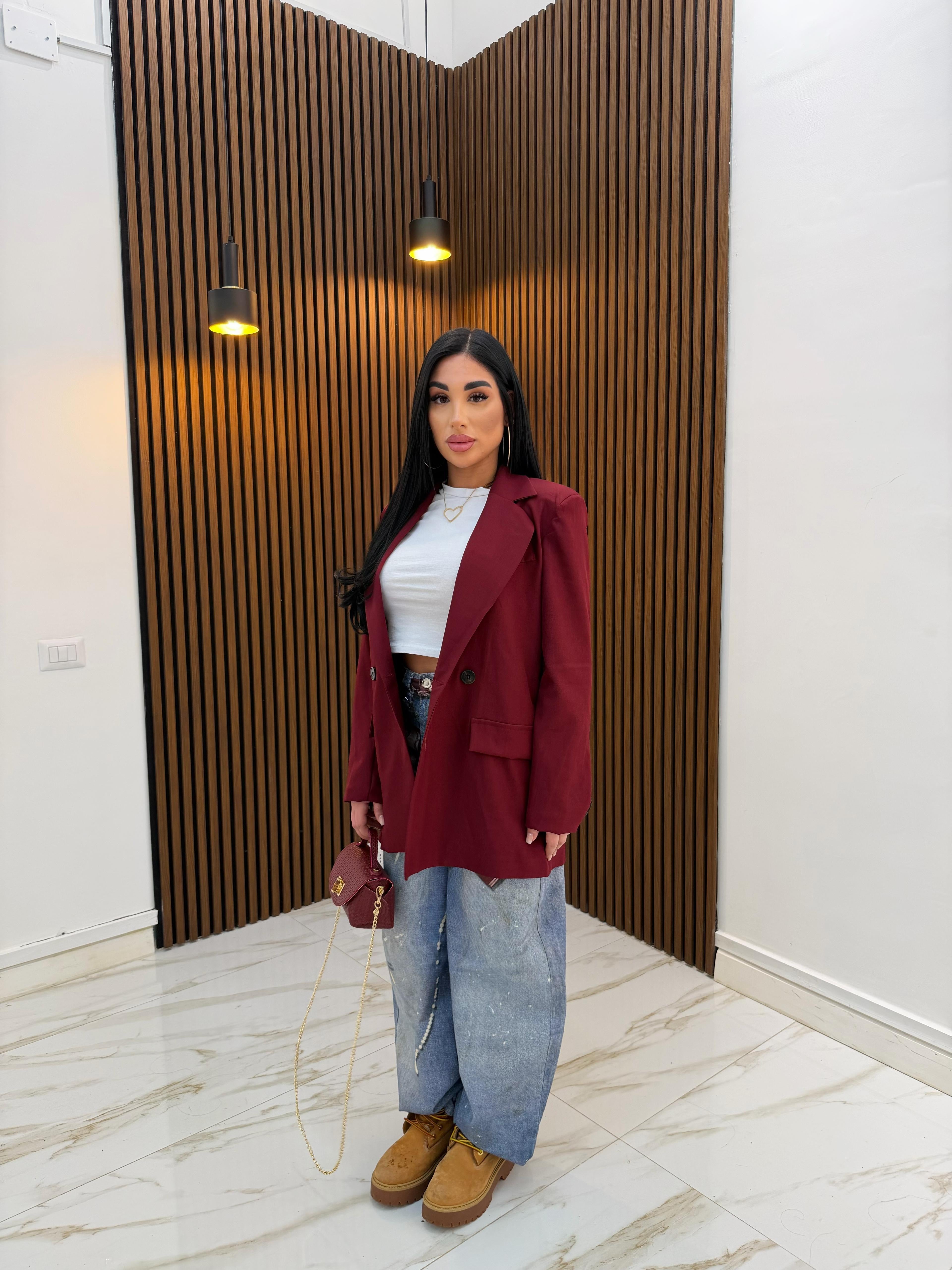 GIACCA OVER SIZE BORDEAUX