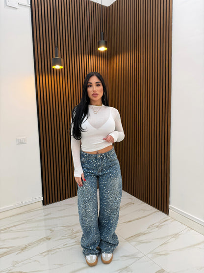 JEANS MACULATO WHITE