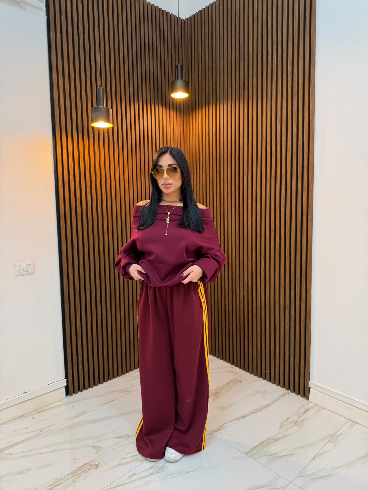 FELPA RISVOLTO BORDEAUX