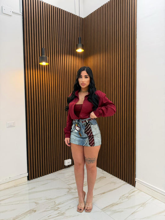 CAMICIA SBUFFO BORDEAUX