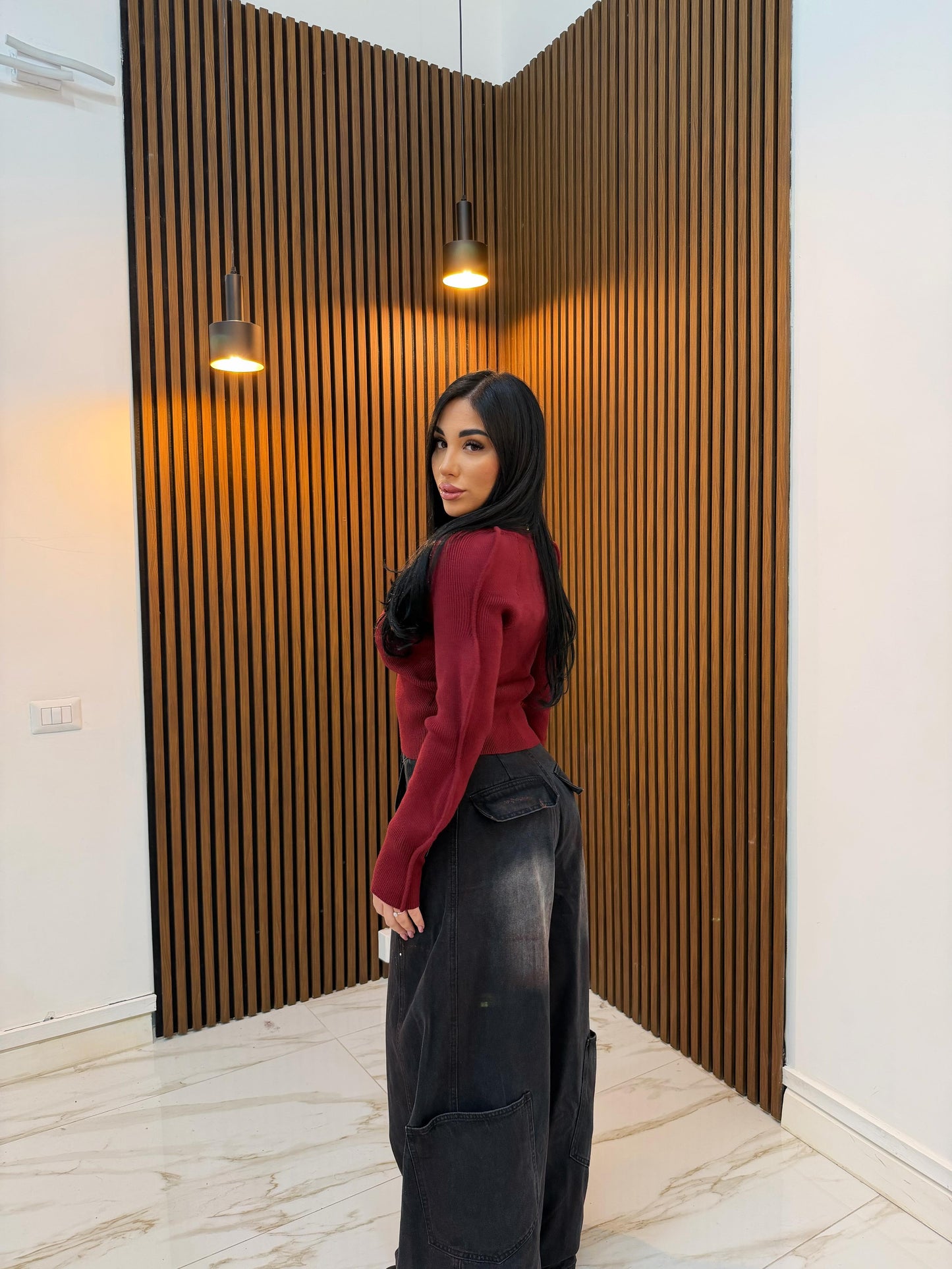 CARDIGAN ONDA BORDEAUX