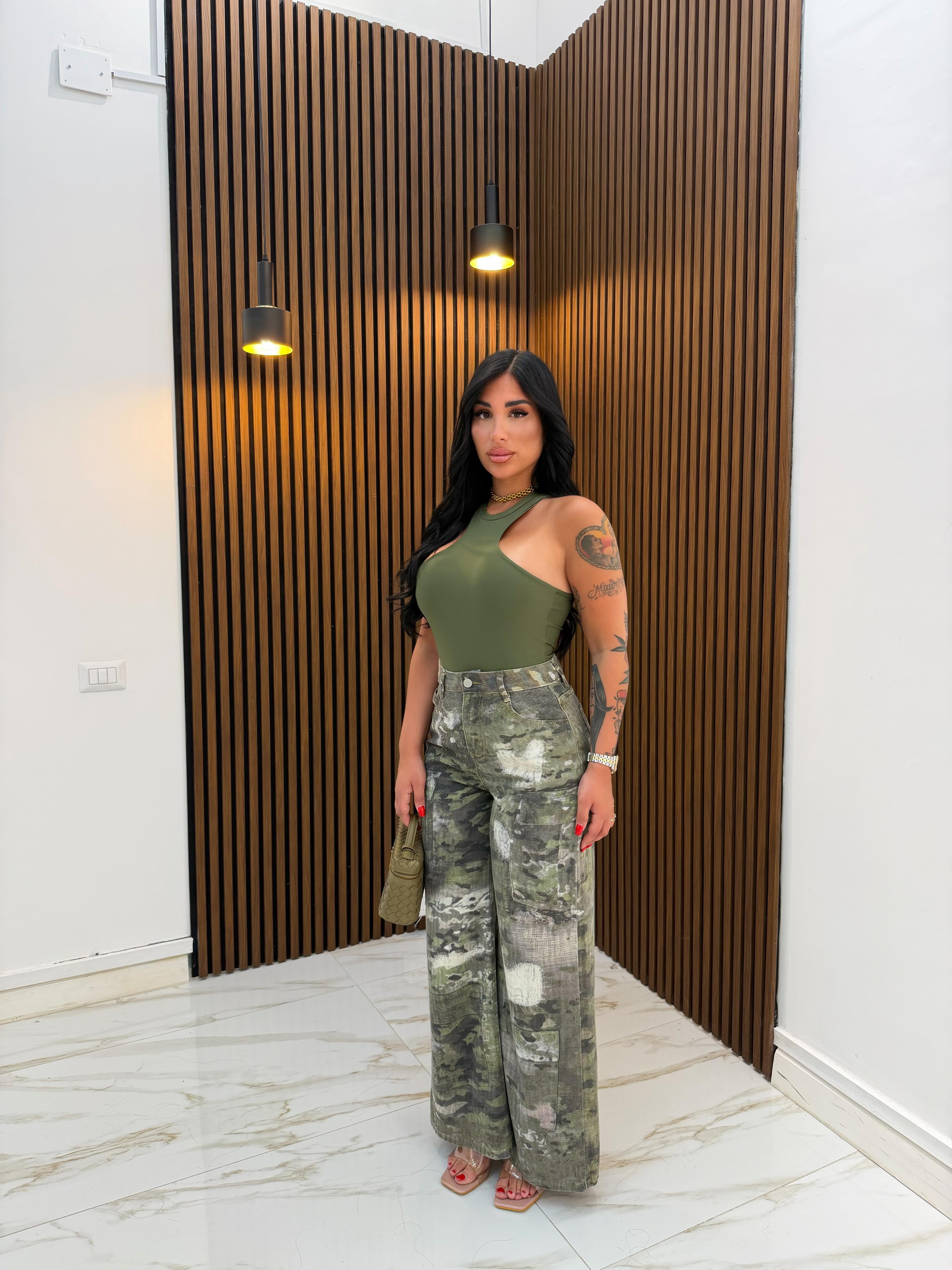 BODY SCOLLO AMERICANO VERDE