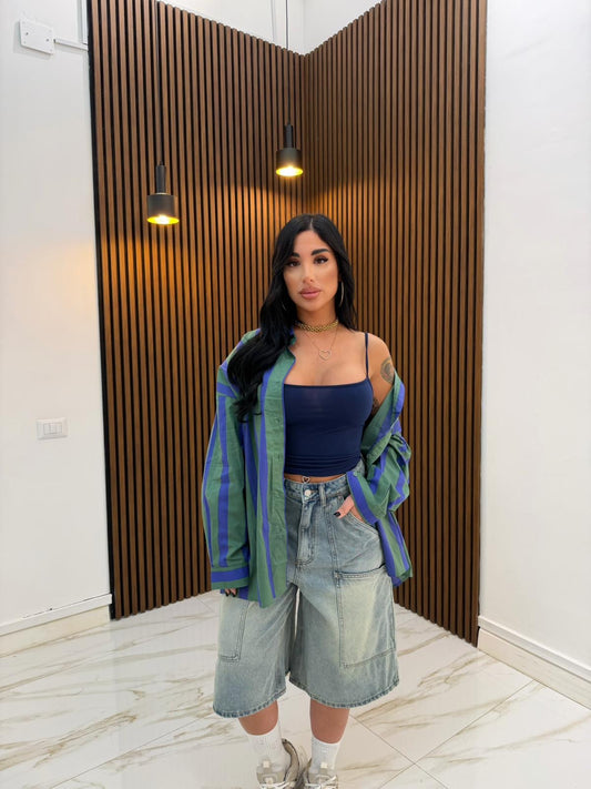 TOP BRETELLE BLU
