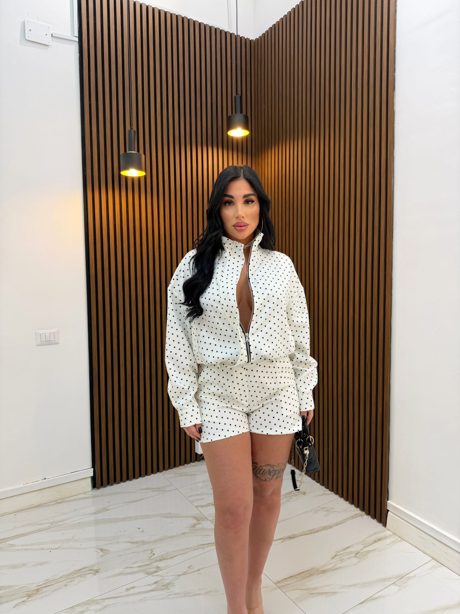 CORDINATO POIS BIANCO