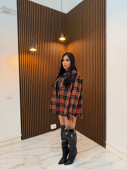 CAMICIA TARTAN ARANCIONE